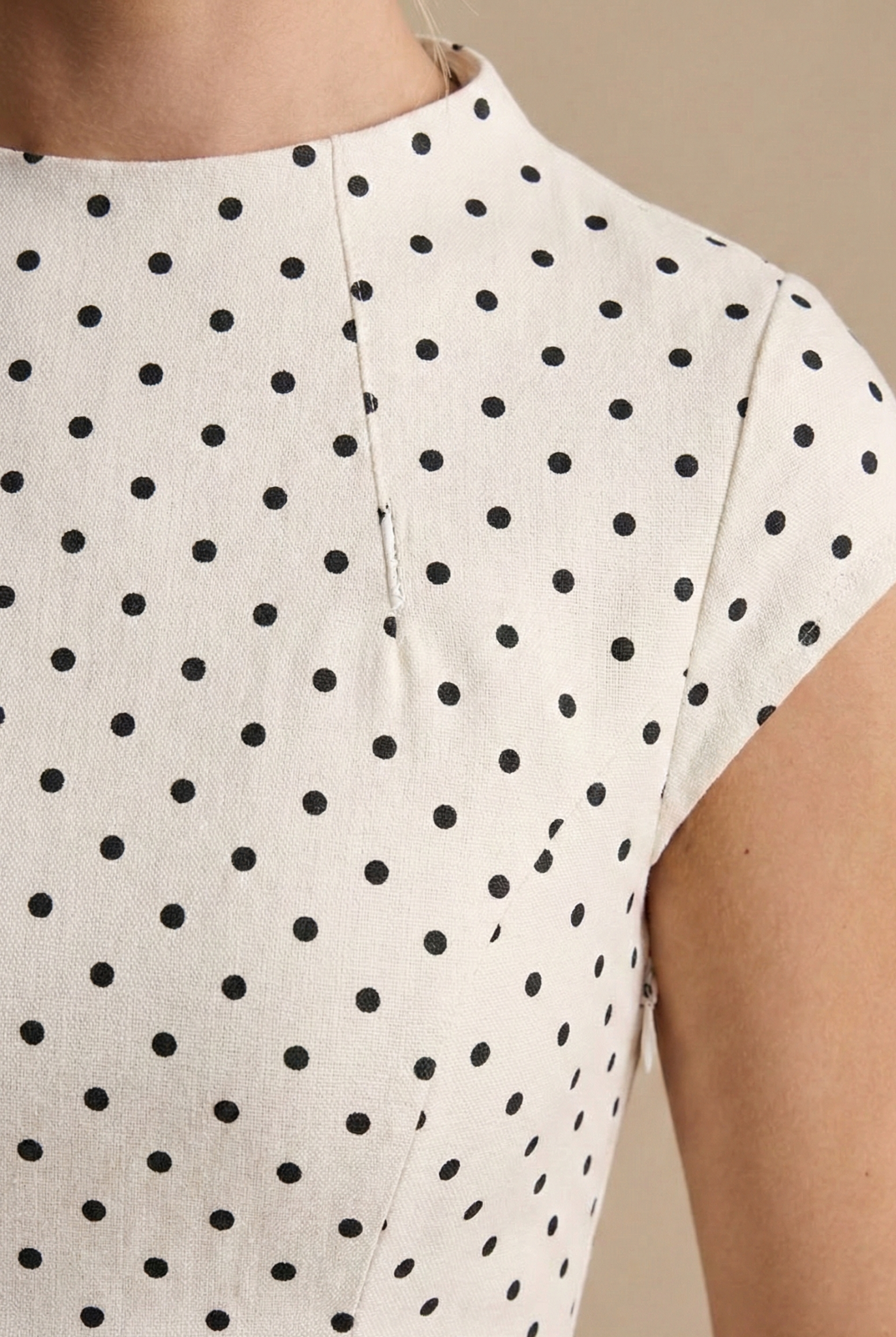 Polka Dot Polished Cap Sleeve Long Dress