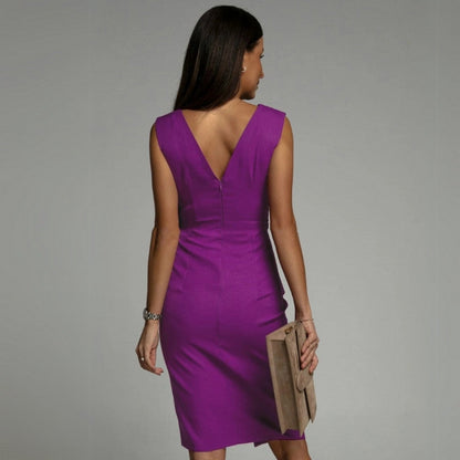 Pleated Sleeveless Midi Dress