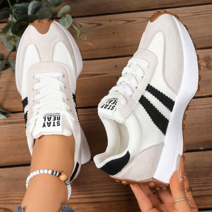 Low Top Textured Paneled Lace Up Sneakers