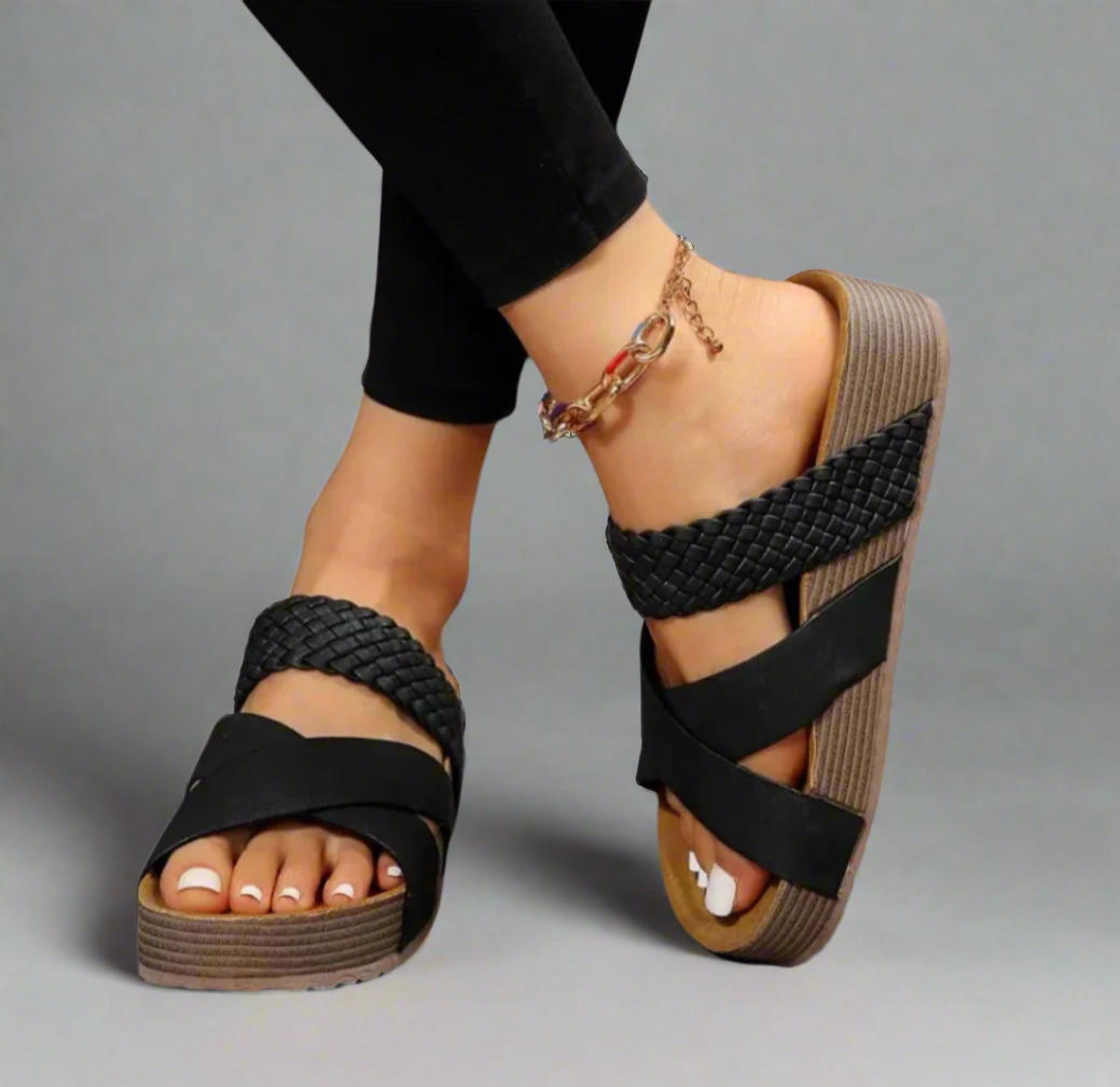 Woven Crisscross Open Sandals