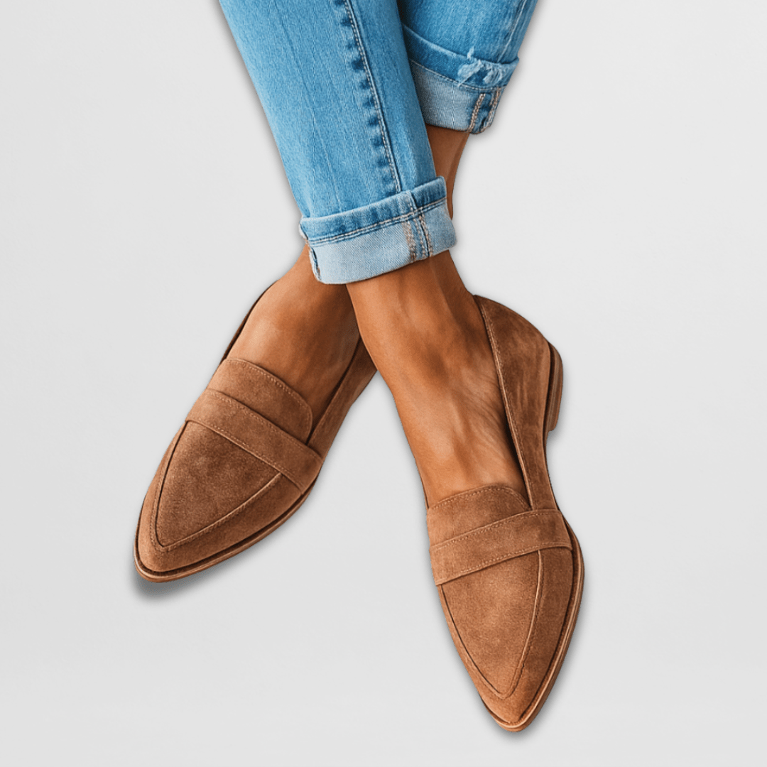 Pointed Toe Low Heel Solid Slip On Loafers