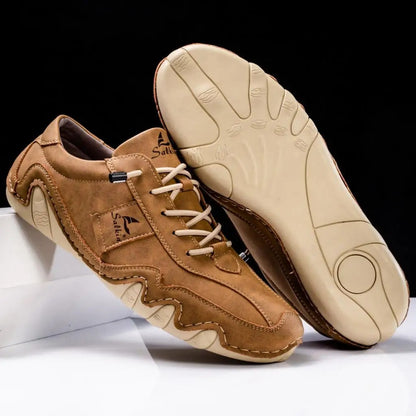 Lace Up Contrast Stitch Low Top Textured Sole Shoes