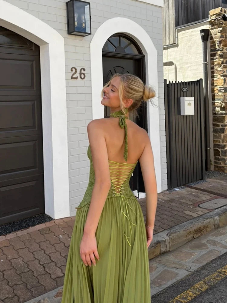 Embroidered Top High Waist Longline Dress