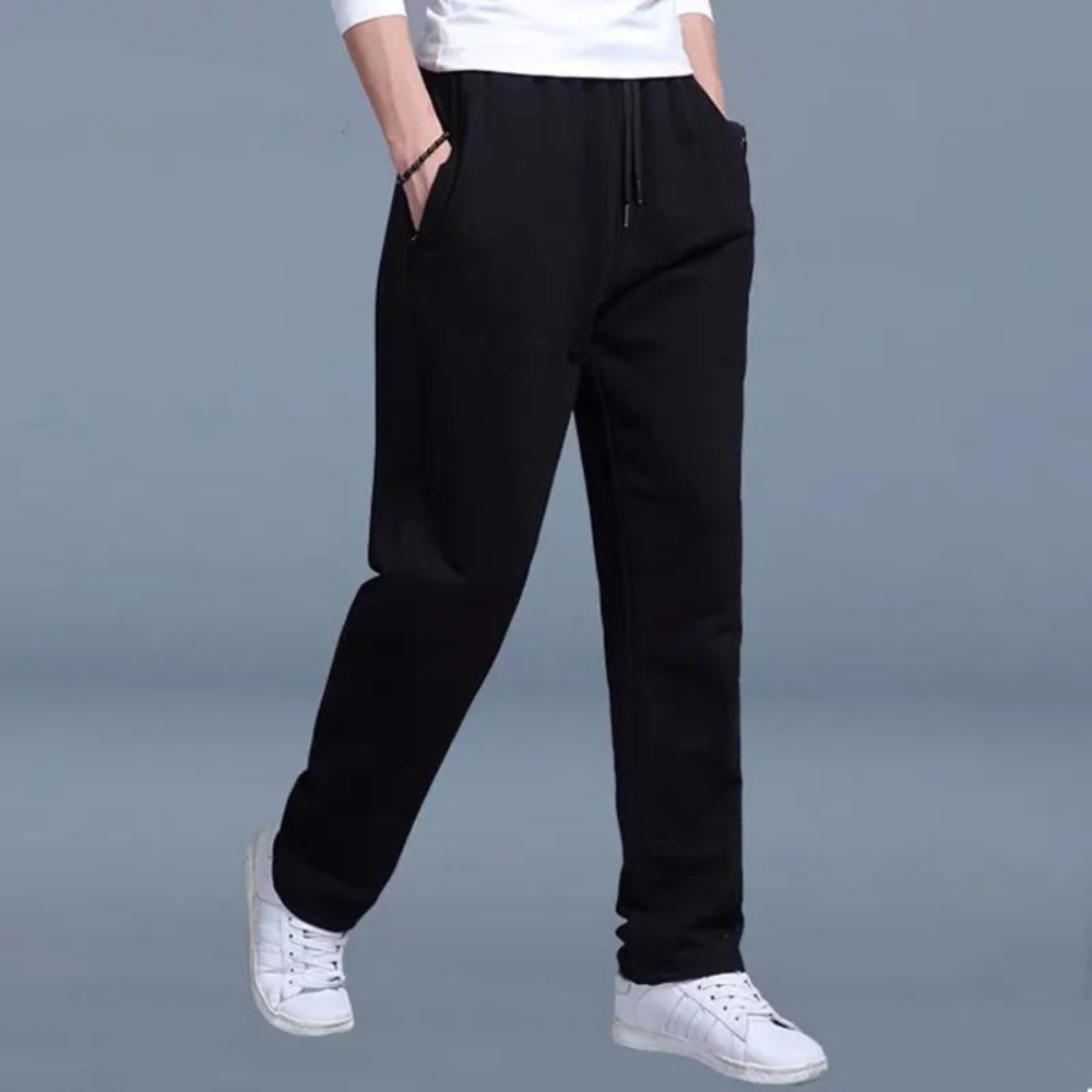 Drawstring Elastic Waist Straight Trouser