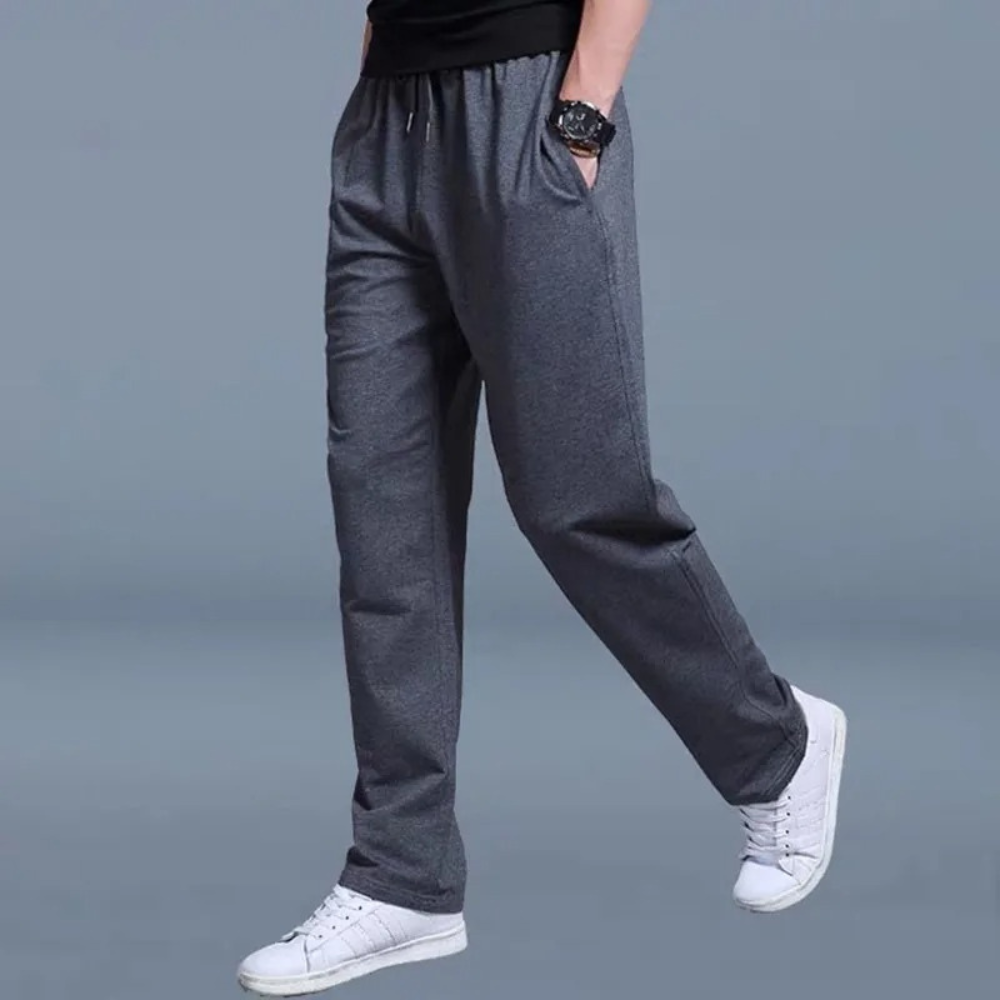 Drawstring Elastic Waist Straight Trouser