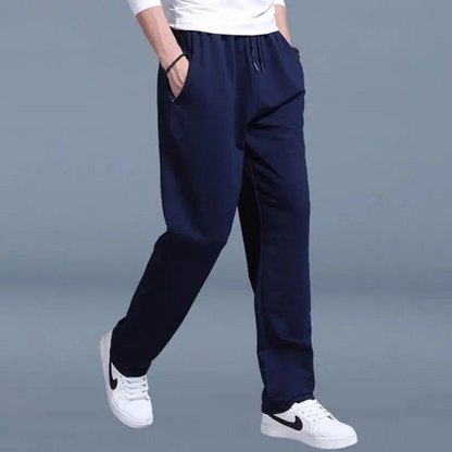 Drawstring Elastic Waist Straight Trouser