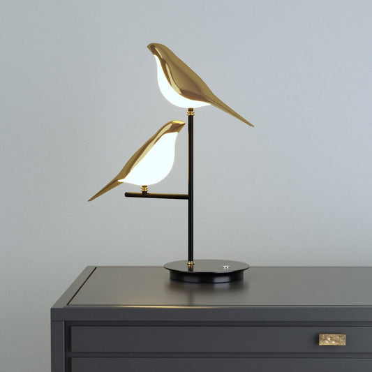 Aesthetic Golden Bird Table Lamp | LED