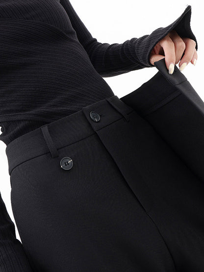 Asymmetrical High Waist Overlap Wide Leg Drape Pants