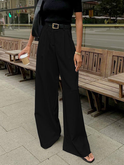 Straight Silhouette Darted Waist Full Length Trouser