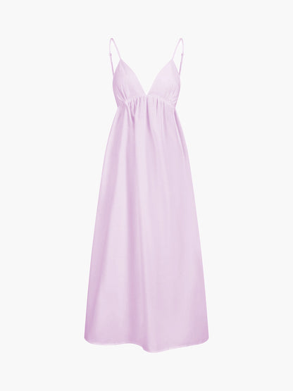 Backless Spaghetti Strap V Neck A Line Dress