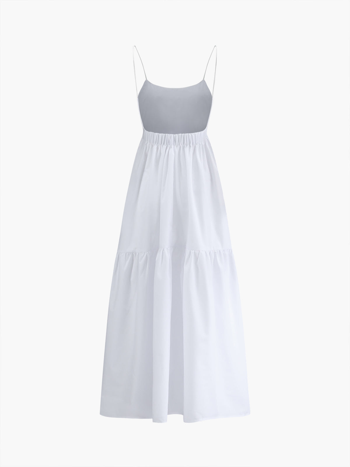 Sleeveless Spaghetti Strap Open Back Tiered Maxi Dress