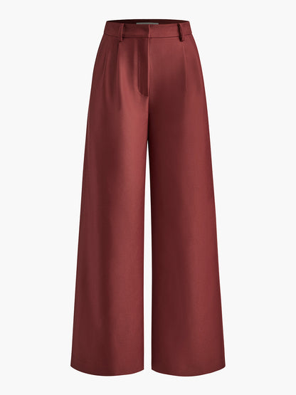 Straight Silhouette Darted Waist Full Length Trouser