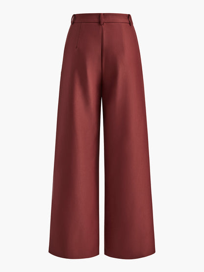 Straight Silhouette Darted Waist Full Length Trouser