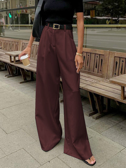 Straight Silhouette Darted Waist Full Length Trouser