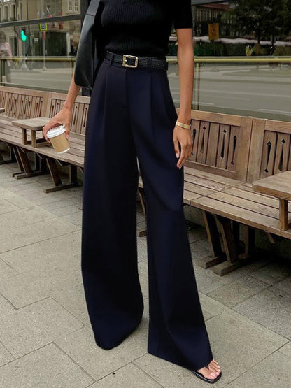 Straight Silhouette Darted Waist Full Length Trouser