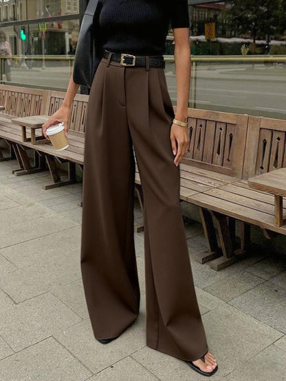 Straight Silhouette Darted Waist Full Length Trouser