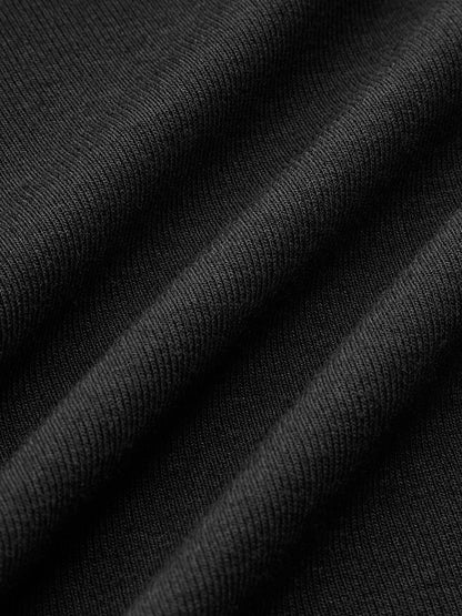 Fitted Ruched High Neck Long Sleeve Top