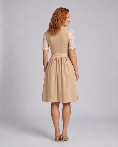 Women's Lace Sleeve Corset Bodice Dirndl Dress