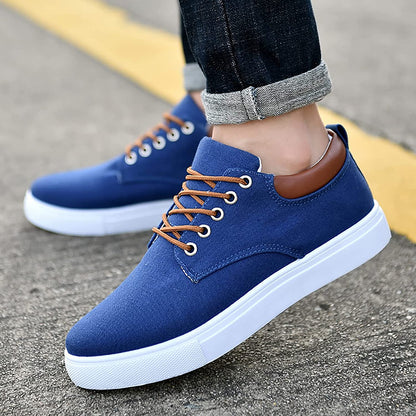 Men's Lace-Up Low-Top Canvas Sneakers