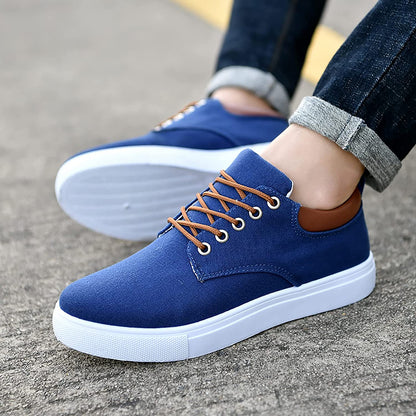 Men's Lace-Up Low-Top Canvas Sneakers