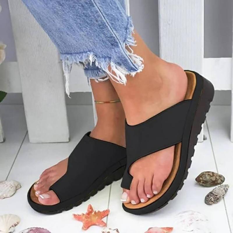 Asymmetrical Cutout Open Backless Ridged Platform Sandals