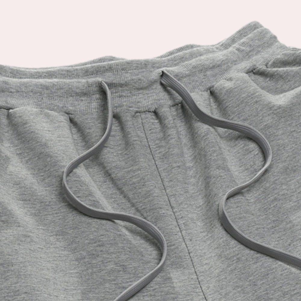 Drawstring Elastic Waist Straight Trouser