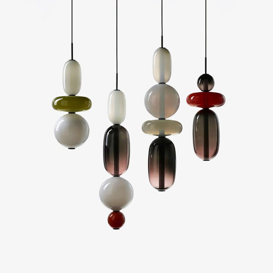Mid-Century Geometric Pendant | Colourful Glass Accents