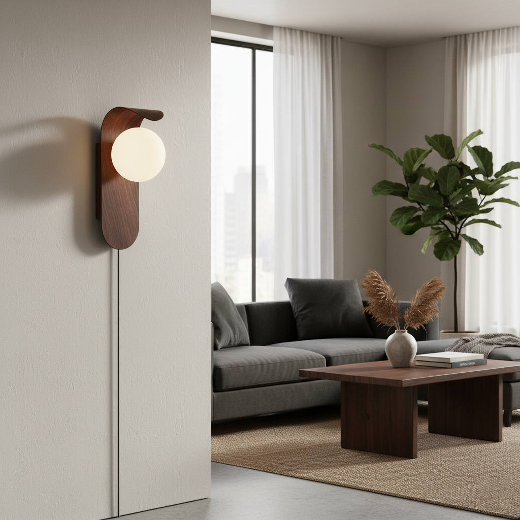 Floating Orb Arched Wall Lamp