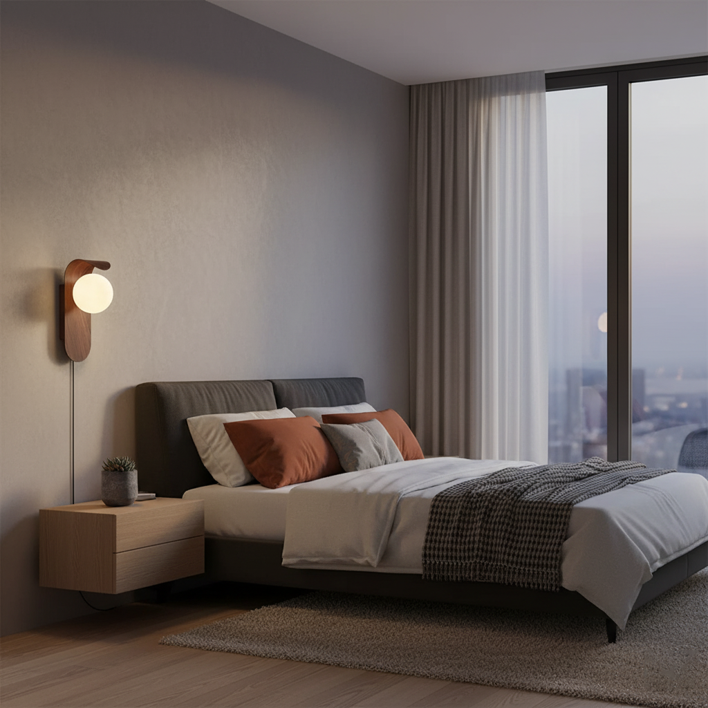 Floating Orb Arched Wall Lamp