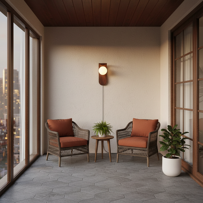 Floating Orb Arched Wall Lamp