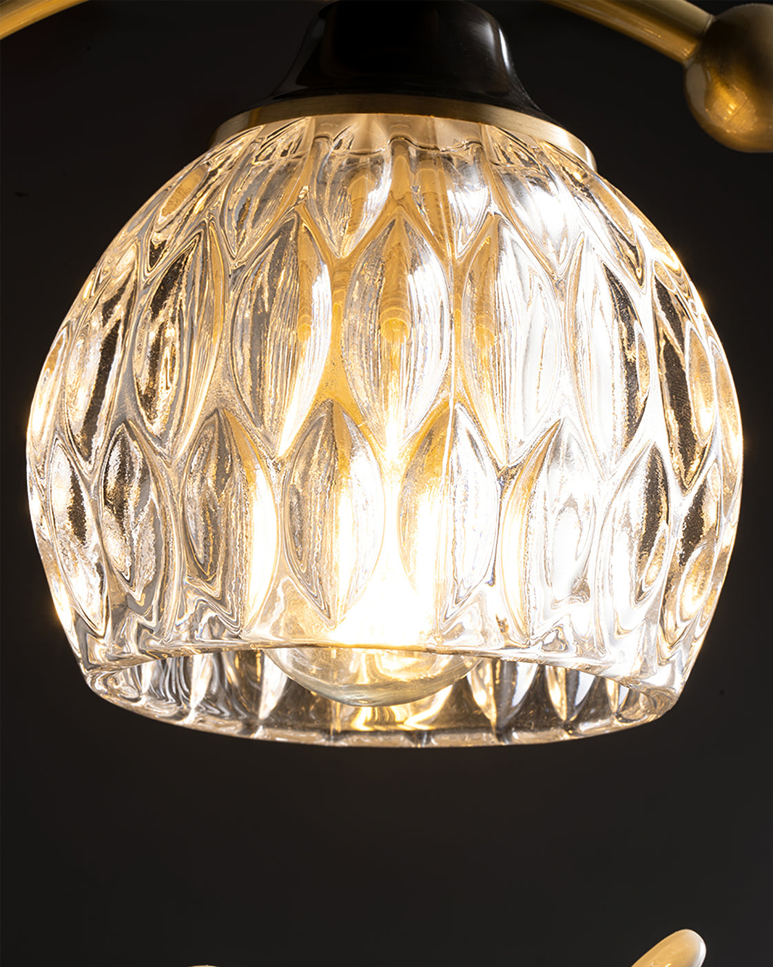 C-Shape Curved Ceiling Light with Bird Figurine