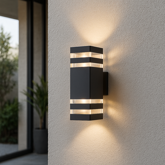 Wall Mounted Outdoor Light with Two Light Openings