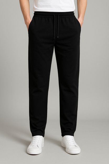 Drawstring Elastic Waist Straight Trouser