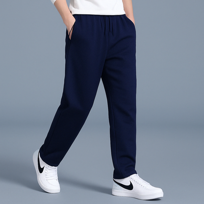 Drawstring Elastic Waist Straight Trouser