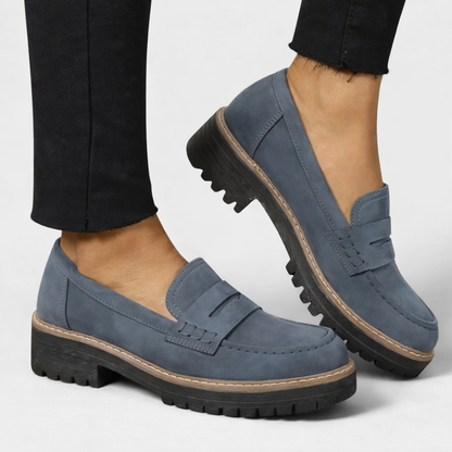 Slip On Chunky Low Heel Loafers