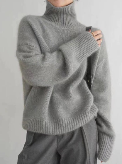 Women's High Neck Long Sleeve Long Sweater