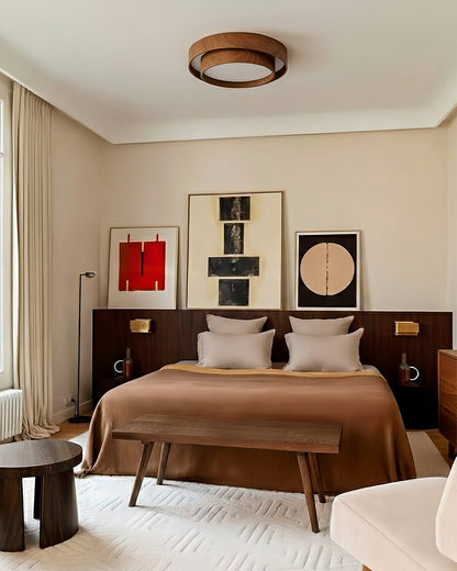 Dual Tiered Cylindrical Flush Mount Ceiling Light