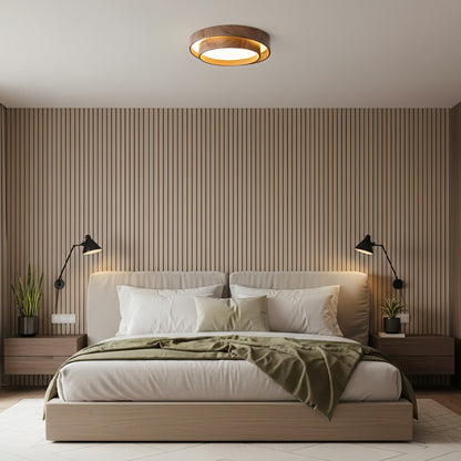 Dual Tiered Cylindrical Flush Mount Ceiling Light