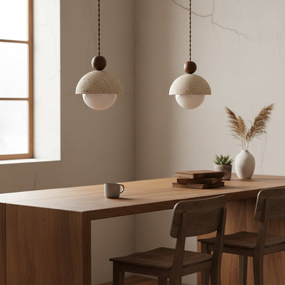 Dome Shade Pendant Light with Spherical Bulb