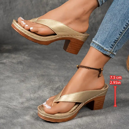 Open Back Wedged Sandals