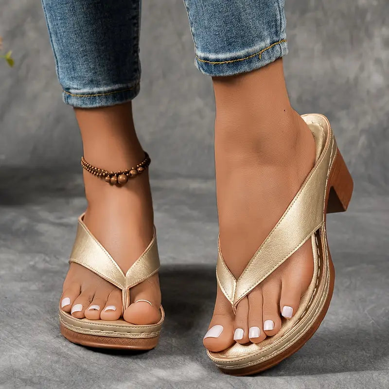 Open Back Wedged Sandals