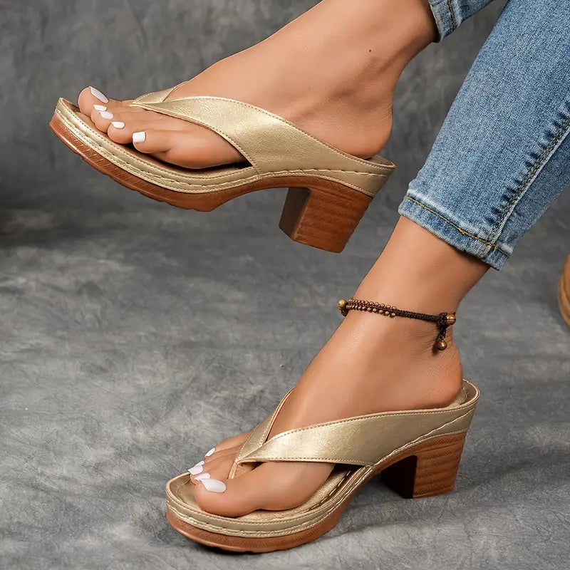 Open Back Wedged Sandals
