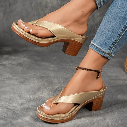 Open Back Wedged Sandals