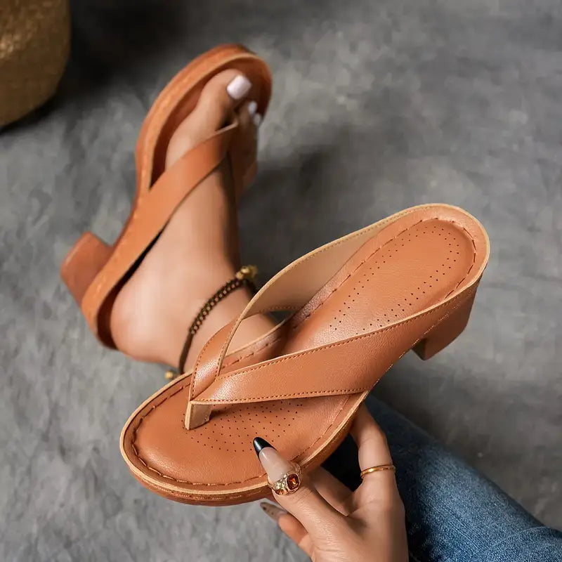 Open Back Wedged Sandals
