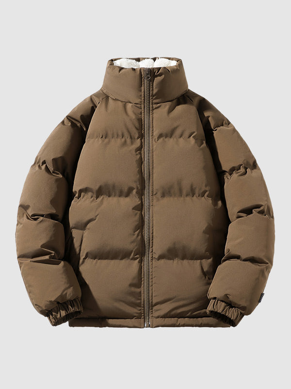 Stand Collar Puffer Jacket For Men