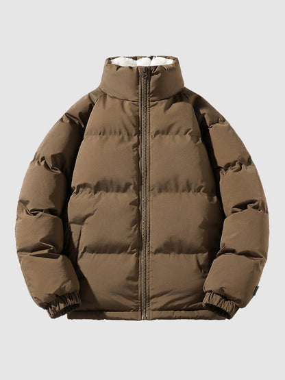 Stand Collar Puffer Jacket For Men