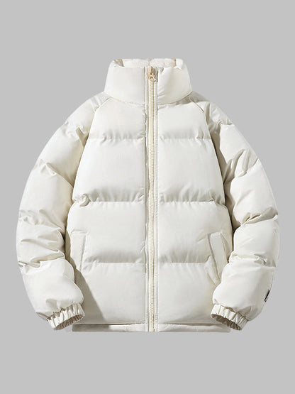 Stand Collar Puffer Jacket For Men