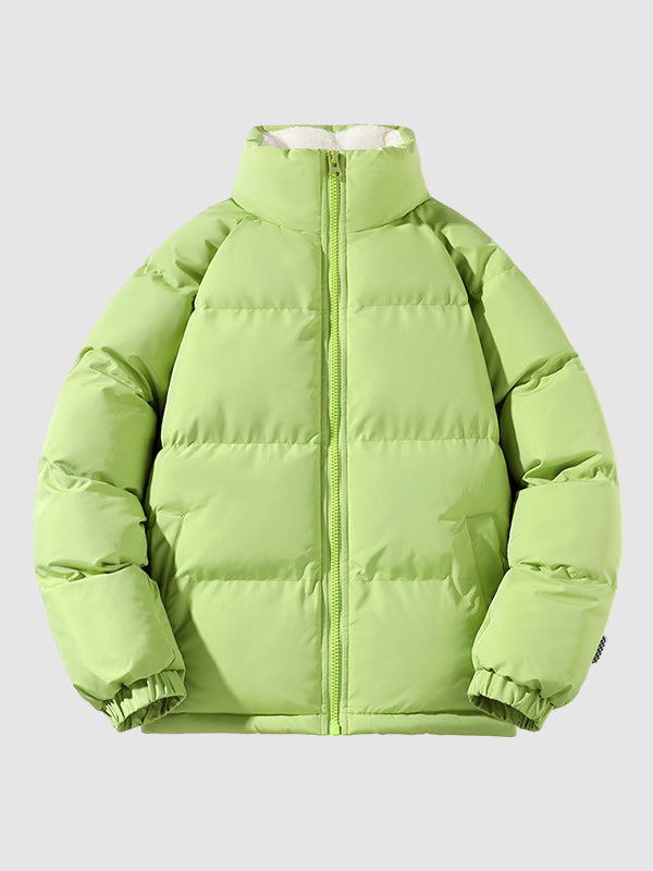 Stand Collar Puffer Jacket For Men