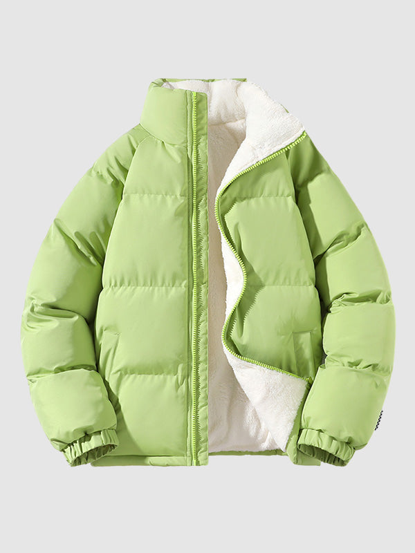 Stand Collar Puffer Jacket For Men