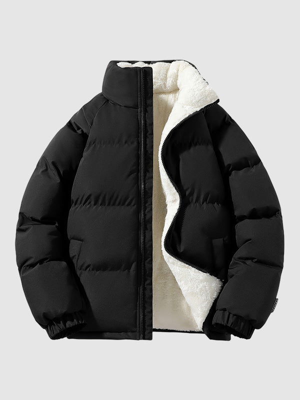 Stand Collar Puffer Jacket For Men